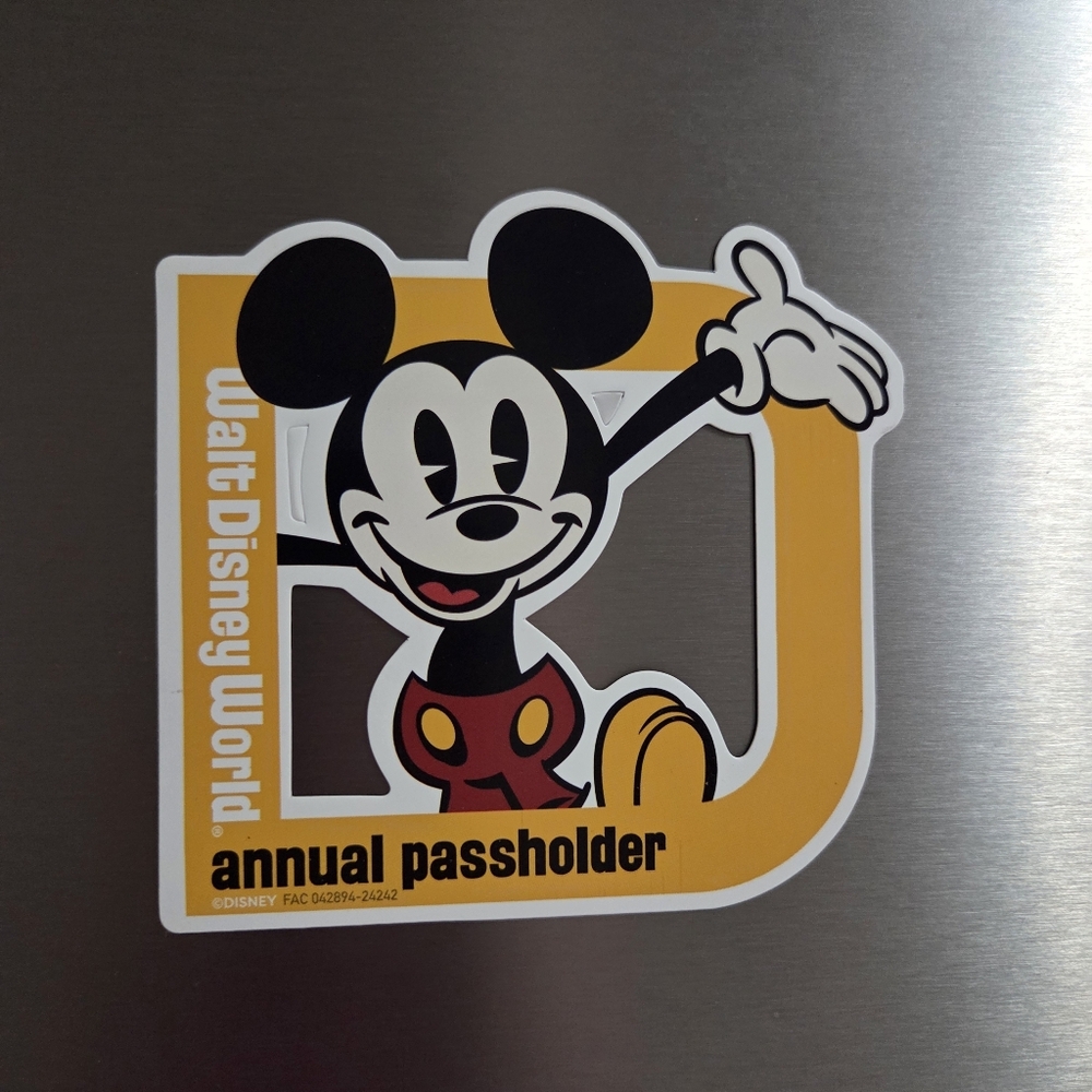 Mickey Mouse Yellow Disney Annual Passholder Magnet